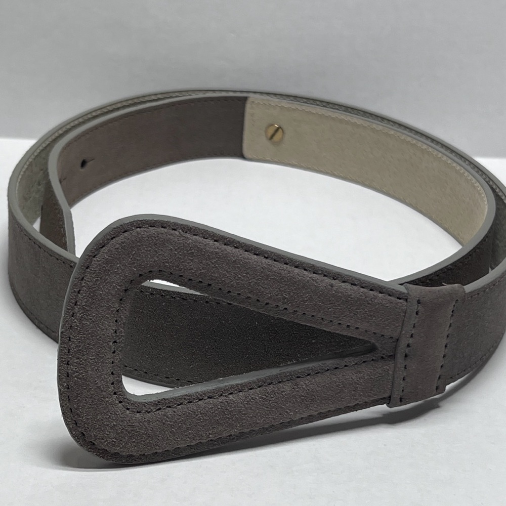 Coldwater Creek Gray Suede Belt with Cream Lining